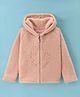 Wingsfield Full Sleeves Beads Embellished Textured Hooded Sweatshirt - Nude Brown