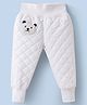 Kookie Kids Full Length Lounge Pants with Bear Embroidery - White