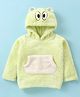 Wingsfield Full Sleeves Animal Face Detailed Hooded Sweatshirt - Green