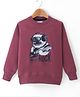 Wingsfield Full Sleeves Typography  Printed Sweatshirt - Wine