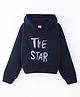Wingsfield Full Sleeves Typography Printed Hooded Sweatshirt - Blue