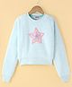 Wingsfield Full Sleeves Sequin Star Embellished  Textured Sweatshirt - Sky Blue