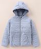 Wingsfield Full Sleeves Solid  Hooded Jacket - Sky Blue