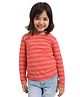 Campana 100% Cotton Full Sleeves Striped T-Shirt - Peach & Yellow