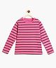 Campana 100% Cotton Full Sleeves Striped T-Shirt - Pink & Burgundy