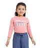Campana 100% Cotton Full Sleeves Adventure Printed T-Shirt - Peach