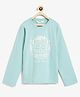 Campana 100% Cotton Full Sleeves Outdoors Printed T-Shirt - Aqua Blue