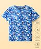 Pine Active Half Sleeves Pixel Printed T-shirt - Blue
