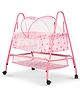 BAYBEE Breezy Baby Swing Cradle for Baby, Jhula Palna for New Born Babies, Baby Bedding Set with Mosquito Net & Storage Basket | Baby Sleeping Swing Cradle (Pink)