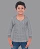 3PIN Cotton Full Sleeves Self Design Thermal Tee - Grey Melange