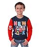 3PIN Cotton Full Sleeves New York City Theme Printed Sweatshirt - Navy Blue