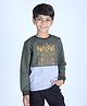 3PIN Cotton Full Sleeves I Am Awesome Text Printed Sweatshirt - Green