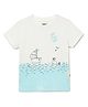 Milou Half Sleeves Boat & Shark Printed Tee - White