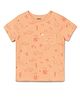 Milou Half Sleeves Sea Life Printed Tee - Peach