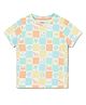 Milou Half Sleeves Colour Block & Sea Life Printed Tee - White