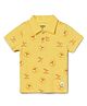 Milou Cotton Half Sleeves Sun Printed Polo Tee - Yellow