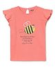 Milou Cotton Frilled Half Sleeves Beetle Embroidered Top - Pink