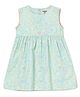 Milou Cotton Sleeveless Animals Printed Dress - Light Green