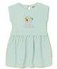 Milou Cotton Solid Self Designed Dress - Light Green