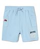 Milou Cotton Text & Number Embroidered Shorts - Blue