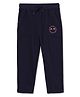 Milou Cotton Brand Name Embroidered Pant - Navy Blue