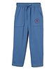Milou Cotton Brand Name Embroidered Pant - Blue