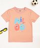 Milou Cotton Half Sleeves Brand Name Printed Tee - Orange