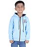 3PIN Cotton Full Sleeves Soccer Theme Printed Hooded Sweatshirt - Blue