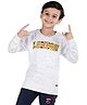 3PIN Cotton Full Sleeves London Text Printed Sweatshirt - Melange