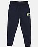 3PIN Cotton NYC Athletic Text Printed Full Length Joggers - Blue