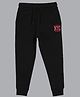 3PIN Cotton NYC Athletic Text Printed Full Length Joggers - Black