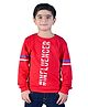 3PIN Cotton Full Sleeves Influencer Text Printed Sweatshirt - Red