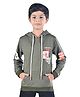 3PIN Cotton Full Sleeves Basketball Theme Printed Hooded Sweatshirt - Green
