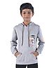 3PIN Cotton Full Sleeves Basketball Theme Printed Hooded Sweatshirt - Grey Melange