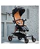 Lifelong 360° Rotation & Ergonomic Design Stroller with  Handle Adjustable Backrest - Black  & Orange