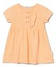 Milou Cotton Half Sleeves Solid Dress  Orange