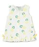 Milou Cotton Sleeveless Pineapple Printed Dress - White