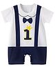 Babymoon 1st Rank First Birthday Romper Outfit Baby Photoshoot Props Costume Baby Gift Set - Blue