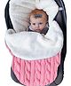 Babymoon Organic Knitted Woollen Fleece Baby Swaddle Wrap Sleeping Bag - Pink