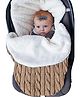 Babymoon Organic Knitted Woollen Fleece Baby Swaddle Wrap Sleeping Bag - Brown