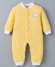 Kookie Kids Full Sleeves Winter Romper with Elephant Patch - Yellow
