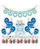 Zyozi 1st Tooth Decorations Combo for Baby Boy - Banner, Balloons, CupCake & Cake Topper (Pack Of 37)
