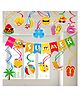 Zyozi Summer Pool Party Decorations Combo - Banner & Hanging Swirls, MultiColor (Pack Of 15)
