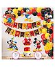 Zyozi Mikky Theme Birthday Decorations Combo - Banner, Balloons, Cardstock Cutout, Cake Topper with Glue Dot & Arch (Pack Of 60)