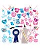Zyozi Baby Shower Decorations Kit Banner, Photo Booth Props, Badge & Sash (Pack of 33)