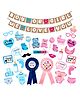 Zyozi Baby Shower Decorations Kit, Boy Or Girl Banner, Photo Booth Props & Badges (Pack Of 33)