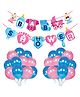Zyozi Baby Shower Decorations Banner and Balloons for Baby Shower Theme Party Favors Pink & Blue (Pack of 26)