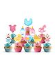 Zyozi Baby Shower CupCake Topper, Baby Shower Party Supplies Decorations Pink & Blue (10 Pcs)