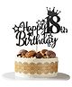 Zyozi 18th Birthday Cake Topper Birthday Decorations for Girls Boys Birthday Glitter Black