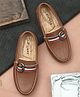 Stefens Synthetic Self Design Loafers - Tan